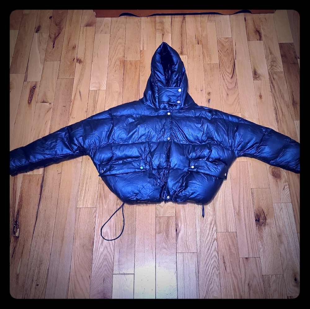 BooHoo Indigo Zip Hooded Puffer Coat - Women